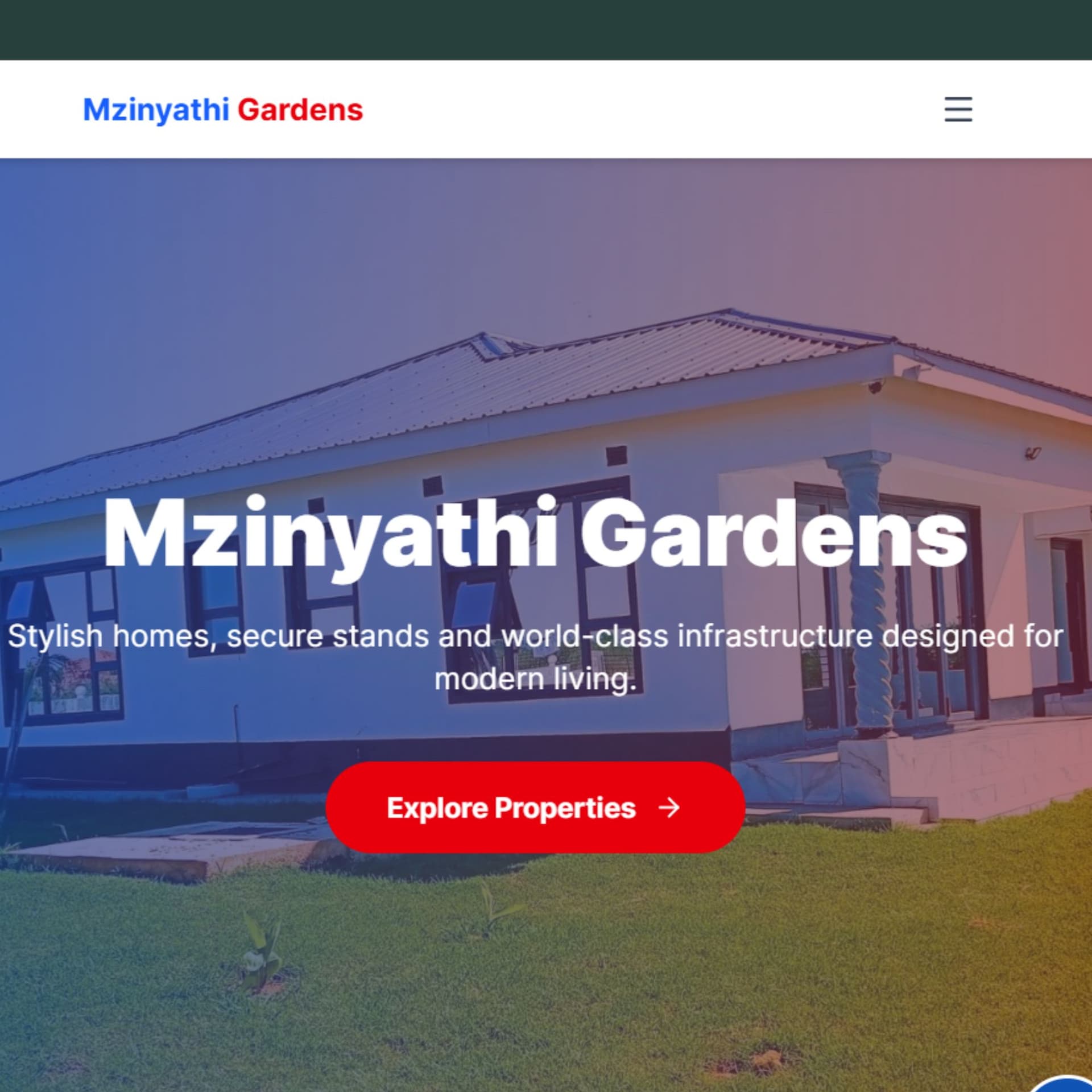 Mzinyathi Gardens Website